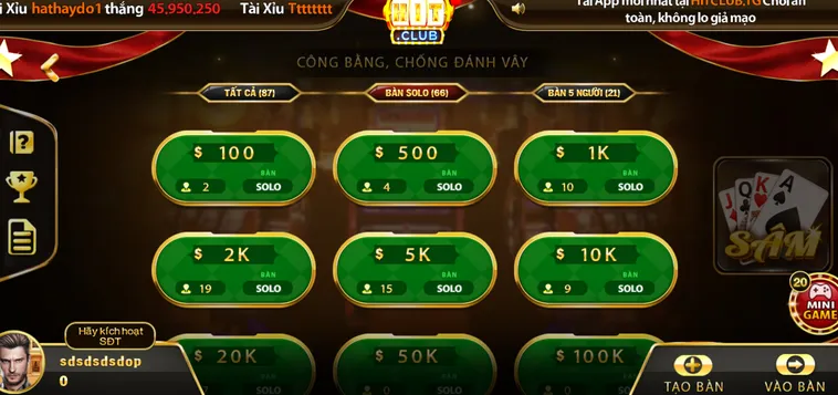 Sâm Lốc Tại HitClub Đỉnh Cao Bài Bạc Với Cơ Hội Nhận Thưởng Cực Lớn