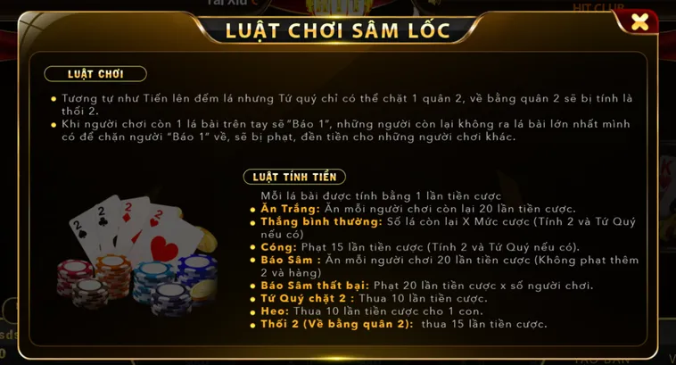 Sâm Lốc Tại HitClub Đỉnh Cao Bài Bạc Với Cơ Hội Nhận Thưởng Cực Lớn