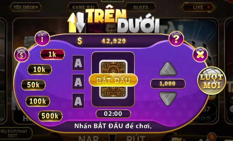 Hướng Dẫn Chơi Minigame Trên Dưới Tại HitClub Thắng Lớn Mỗi Ngày